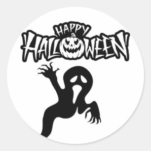 Happy Halloween Autocollant Ronde Sticker