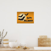 Happy Halloween avec chauves-souris et affiche de  (Cuisine)