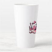 Happy Halloween Banner with Castle, Pumpkin, Black Latte Mok (Voorkant)