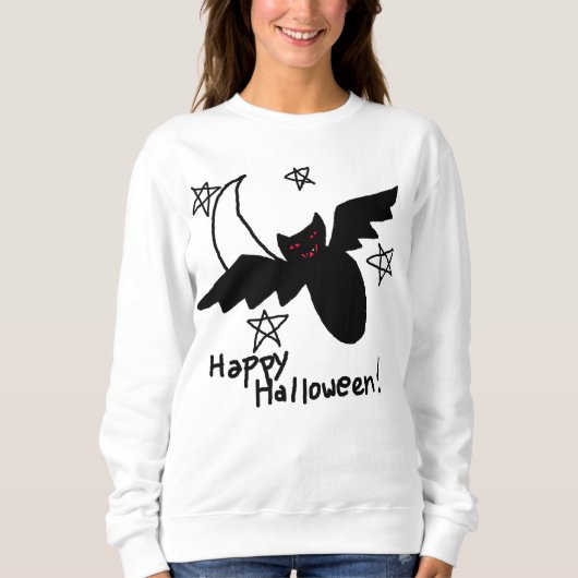 Happy Halloween Bat en Moon Sweatshirt (Voorkant)