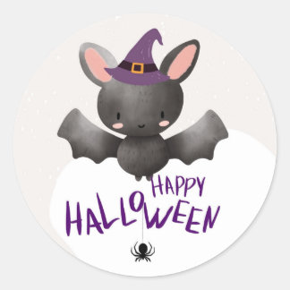 "Happy Halloween Bat Ronde Sticker" Sticker