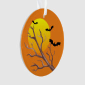 Happy Halloween Bats en de maan Ornament (voorkant)