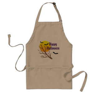 Happy Halloween Bats en de maan Standaard Schort