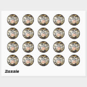 Happy Halloween Bats en Tree Burnt Parchment Ronde Sticker (Vel)