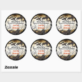 Happy Halloween Bats en Tree Burnt Parchment Ronde Sticker (Vel)