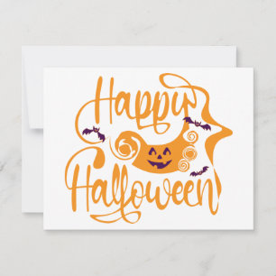 Happy Halloween bats jack o lantern Kaart