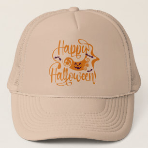 Happy Halloween bats jack o lantern Trucker Pet