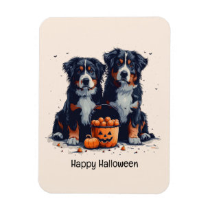Happy Halloween Berner Mountain Dogs Pumpkin Magneet