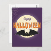 Happy Halloween Black Bat Briefkaart (Voorkant / Achterkant)