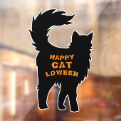 Happy Halloween Black Cat Catloween Raamsticker (Vel 2)