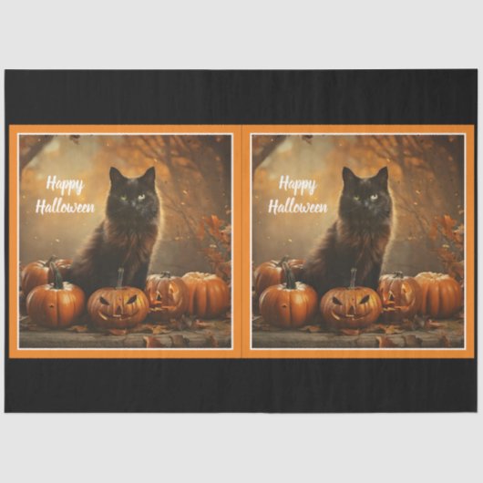 Happy Halloween Black Cat Collectie Tissuepapier (Voorkant)