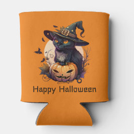 Happy Halloween Black Cat Jack-o-Lantern Sinaasapp Blikjeskoeler