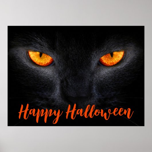 Happy Halloween Black Cat Poster (Devant)