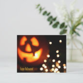 Happy Halloween Black en Oranje Pumpkin Post-kaart Briefkaart (Staand voorkant)