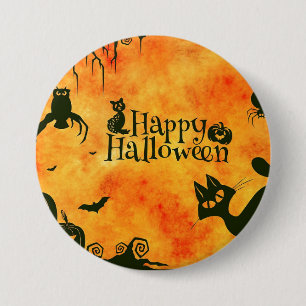 Happy Halloween Black Kat Ronde Button 7,6 Cm