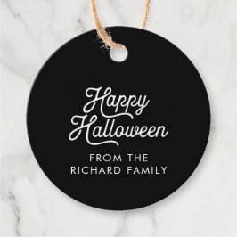 Happy Halloween Black met witte tekst Bedankjes Labels
