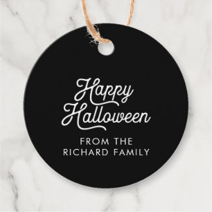 Happy Halloween Black met witte tekst Bedankjes Labels