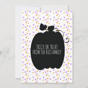 Happy Halloween Black Pumpkin Confetti Pattern