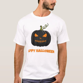 Happy Halloween Black Pumpkin Mannen T-shirt