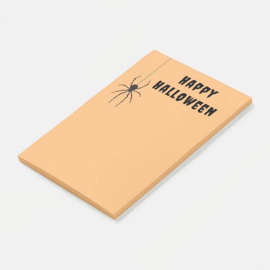 Happy Halloween Black Spider Orange Post-It Notes (Incliné)