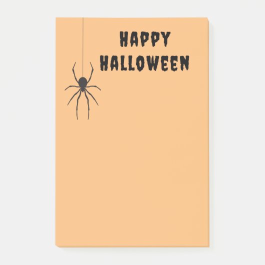 Happy Halloween Black Spider Orange Post-It Notes (Devant)