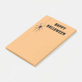 Happy Halloween Black Spider Oranje Post-It Notes (Schuin)