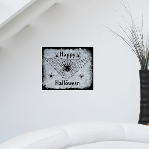 Happy Halloween Black Widow Spider Poster Web