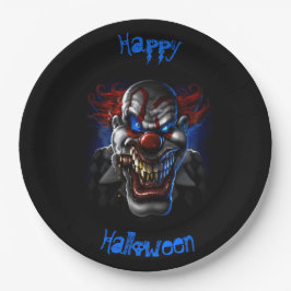 Happy Halloween Blue Eyes Evil Clown Papieren Bordje