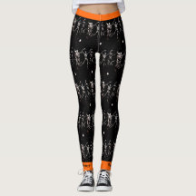 Happy Halloween Bone Dancing Skeletons Leggings