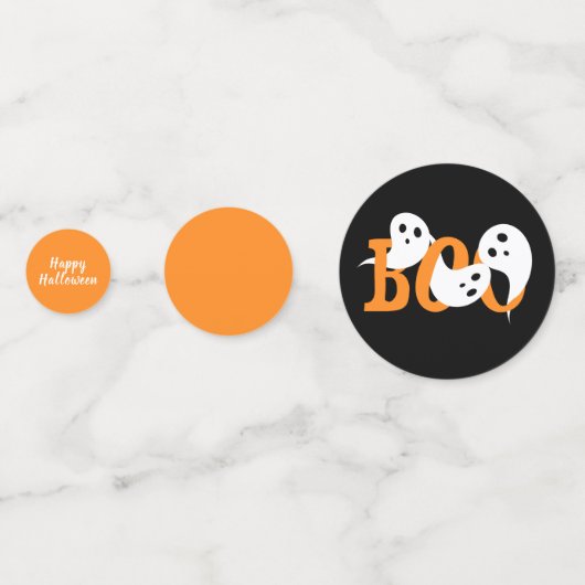 Happy Halloween Boo Ghosts Black Confetti (Achterkanten)