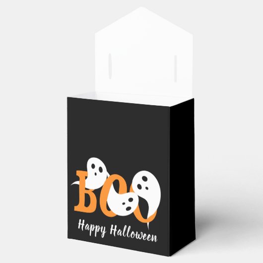 Happy Halloween Boo Ghosts Black Favor Box Bedankdoosjes (Geopend)