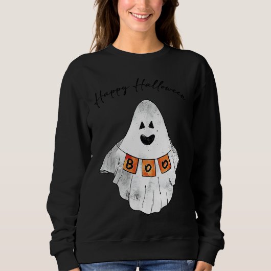 HAPPY HALLOWEEN Boo Sheet Ghost Halloween Trui (Voorkant)