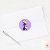 Happy Halloween Boston Terrier Witch Ronde Sticker (Envelop)