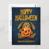 Happy Halloween briefkaart Bunny Jack-o-Lantern (Voorkant / Achterkant)