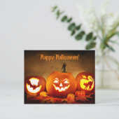 Happy Halloween Briefkaart met pompoenen (Staand voorkant)