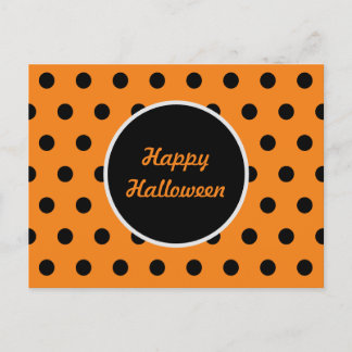 Happy Halloween Briefkaart (Sinaasappel en zwart)