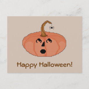 Happy Halloween! Briefkaart van kunstmatig pompoen