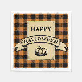 Happy Halloween Buffalo Plaid Servet