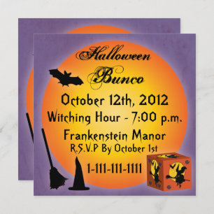 Happy Halloween Bunco-uitnodiging Kaart