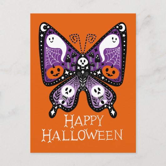 Happy Halloween Butterfly Briefkaart (Voorkant)