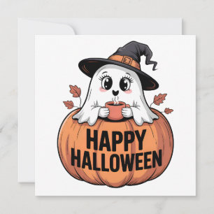 Happy Halloween Caféine Fantôme Halloween Cartes