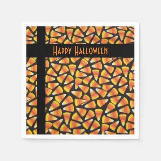 Happy Halloween Candy Corn Napkins Servetten (Voorkant)
