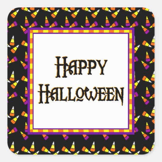 Happy Halloween Candy Corn Sticker (Devant)