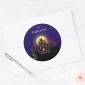 Happy Halloween Castle Ronde Sticker (Envelop)
