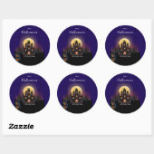 Happy Halloween Castle Ronde Sticker (Vel)