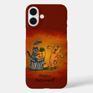 Happy Halloween! Cat Bat Dog en Spider iPhone 16 Plus Hoesje
