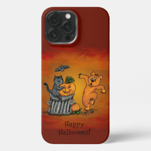 Happy Halloween! Cat Bat Dog en Spider iPhone 13 Pro Max Hoesje