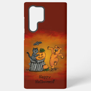 Happy Halloween! Cat Bat Dog en Spider Samsung Galaxy Hoesje