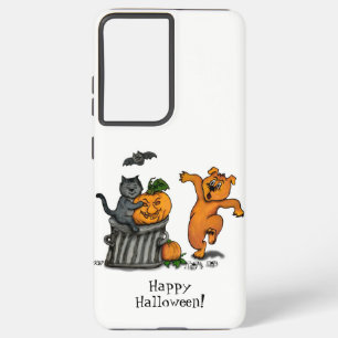 Happy Halloween! Cat Bat Dog en Spider Samsung Galaxy Hoesje