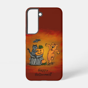Happy Halloween! Cat Bat Dog en Spider Samsung Galaxy Hoesje